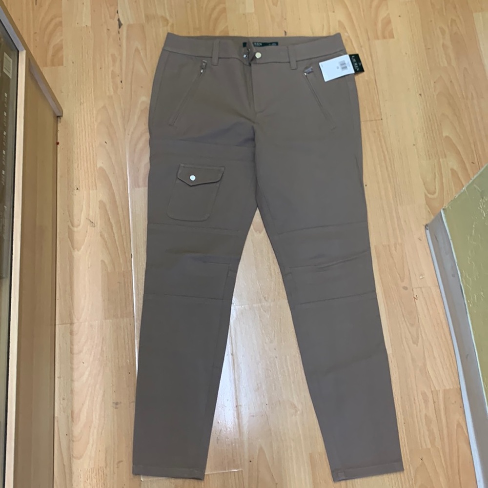 RALPH LAUREN WOMANS PANTS STRETCHY NEW COLOR DARK BEIGE VERY CUTE SIZE(10)